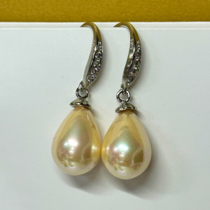Cercei eleganti Pearls, accesorizati cu pietre semipretioase, in cutie cadou, Auriu1