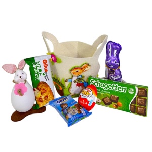 briosa Barni 30gr, iepuras de ciocolata Milka 45gr, iepuras decorativ 