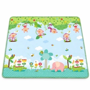 Covor de joaca pliabil si reversibil pentru copii, cu animale si cifre, geanta inclusa, 180 x 150 cm - Img 3