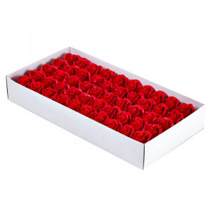 Cutie cu 50 randafiri din sapun Rosu