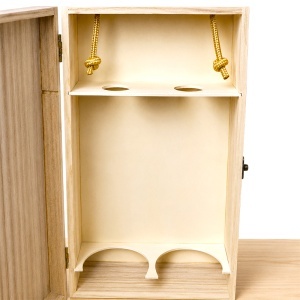 Cutie din lemn premium pentru 2 sticle de vin, gravata conac „Domeniu Viticol”, 35x19x10 cm - Img 5