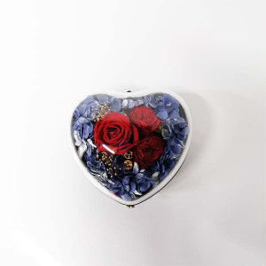 Cutie pentru bijuterii My Heart cu flori criogenate, negru