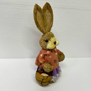 Decoratiune pentru Paste, iepuras cu cosulet, 37cm