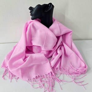 Esarfa lunga Ember, tip fular, cu franjuri simetrici si ambalata in cutie cadou, Lila, 180x65 cm 3
