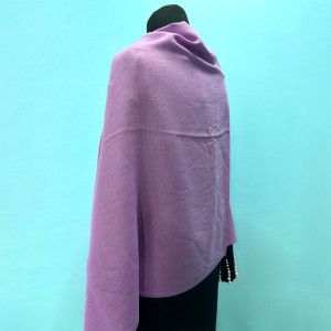 Esarfa tip sal Belladona, din material subtire, cu franjuri si emblema, Mov, 180x65 cm - Img 4