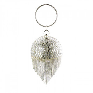 Geanta de ocazie, Shining Sphere, cristale, aspect geometric si laturi metalice  2