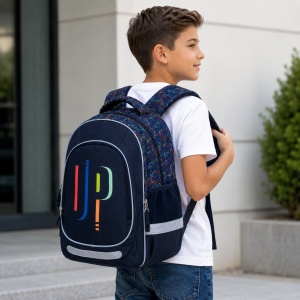 Ghiozdan anatomic scolar pentru copii Light Up, bleumarin, 41 x 28 x 17 cm - Img 2