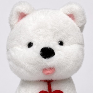 Jucarie de plus Catelus alb cu medalion inima rosie, inaltime 35 cm - Img 3