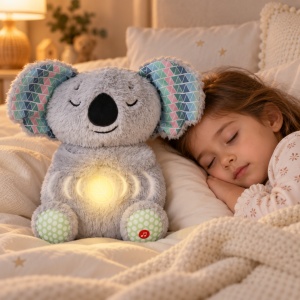 Jucarie interactiva de plus Koala Somnoros, cu respiratie ritmica simulata, muzica si lumina de veghe, 25 cm - Img 3