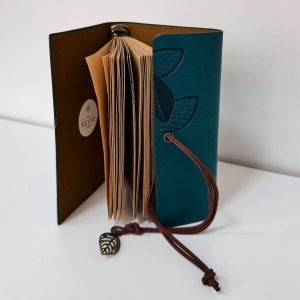Jurnal Vintage pentru calatorii, in cutie, cu snur, Albastru - Img 2