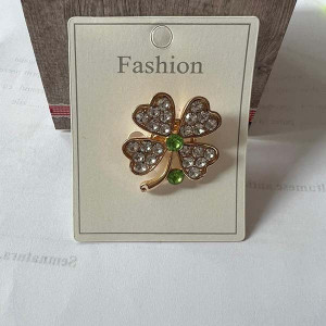 Martisor brosa, trifoi cu patru foi, verde - Img 2