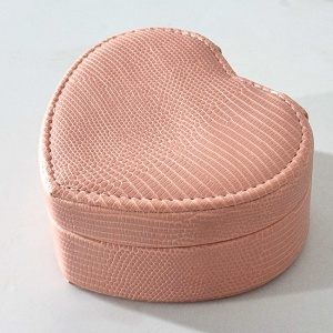 Organizator cu interior catifelat, compartimente practice si aspect inima, Peach Fuzz - Img 3