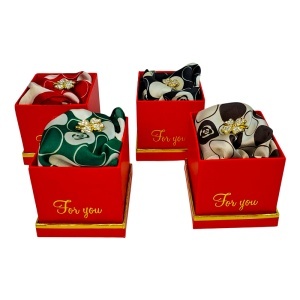 Pachet cu 4 seturi For You, cu esarfa eleganta si brosa aurie, ambalate individual in cutie premium - Img 6