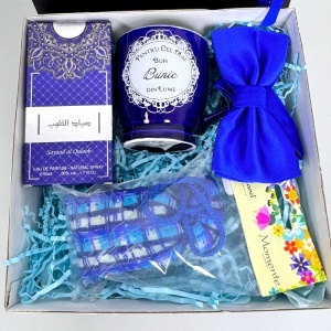 Pachet Pure Love "Pentru cel mai bun bunic", parfum, cana personalizata, papion si odorizant auto, in cutie cadou - Img 3