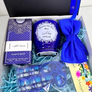 Pachet Pure Love "Pentru cel mai bun nas", parfum, cana personalizata, papion si odorizant auto, in cutie cadou - Img 3