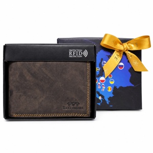 Portofel barbati Beltimore din piele naturala, cu protectie RFID, in cutie cadou, Gri antracit - Img 3
