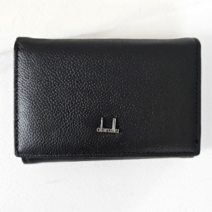 Portofel Leather Collections dama din piele naturala cu logo 10x14, Negru
