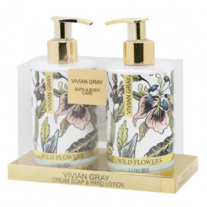Set cadou Wild Flowers Vivian Gray, Femei, Sapun lichid, 250 ml + Crema de maini, 250 ml - Img 1