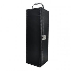 Set, caseta eleganta din piele ecologica pentru o sticla, cu maner, vin Domeniul Zoresti, Roze si si 4 accesorii pentru vin