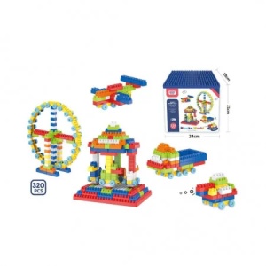 Set constructie copii 320 piese multicolor Blocks World, jucarie STEM educativa 3+ ani - Img 4