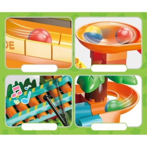Set de constructie pentru copii, pista cu bile si xilofon, 109 piese, multicolor, 3 ani+ - Img 7
