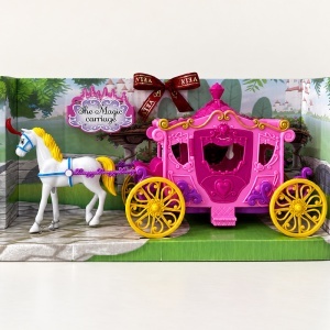 Set de joaca Fashion Carriage cu caleasca, cal, print si printesa, lumini si muzica, 3+ ani - Img 3