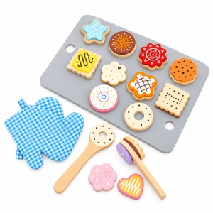 Set de patiserie din lemn Bake Cookies, 29 piese, tava, biscuiti si accesorii, multicolor, 3 ani+ - Img 4