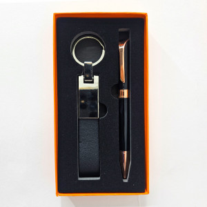 Set Gentleman 2 piese, pix si breloc metalic, Negru - Img 3