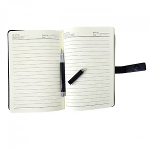 Set Gentleman cu 2 accesorii, agenda 21 cm si pix, Negru - Img 2