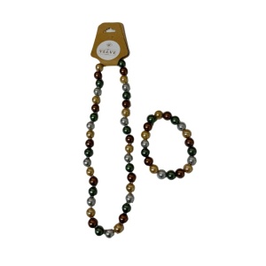 Set Pearls , colier si bratara din perle, Multicolor