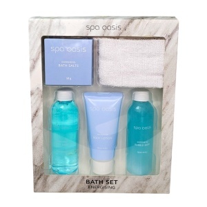 Set spa pentru femei, Oasis, cu prosop, gel de dus, lotiune de corp si sare de baie - Img 2