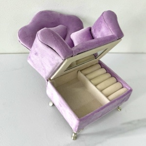 Suport bijuterii sub forma de mobilier, Fotoliu, Lila, 20x16cm