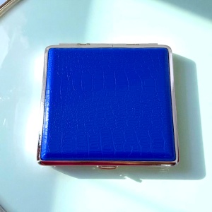 Tabachera kitt accesorii pentru rulat tigari, cu spatiu depozitare tutun, model vintage, Albastru - Img 5