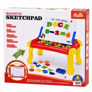 Tabla magnetica educativa pentru copii, cu litere, cifre si suport tip masuta - Img 3