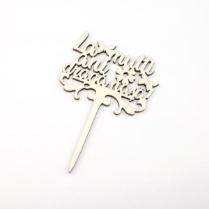 Topper, Ornament Decorativ din lemn "La multi ani, draga nasa!"