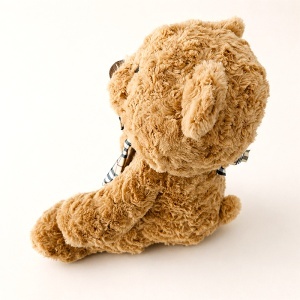 Ursulet de plus cu fundita, bej, 35 cm - Img 3