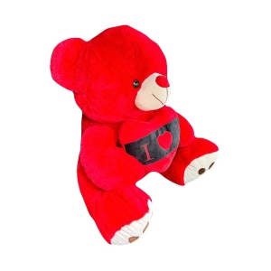 Ursulet de plus Lolo, cu inimioara, inaltime 57 cm, Rosu