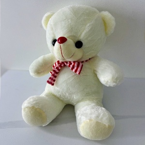 Ursulet de plus Rony, cu fular, Inaltime 36 cm, Alb
