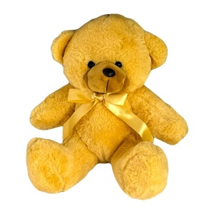 Ursulet de plus Tobi, cu papion, Inaltime 24 cm, Crem