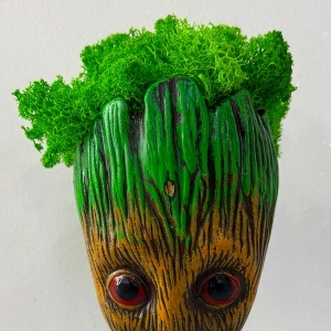 Vaza Decorativa Groot, din ceramica, cu licheni stabilizati, 22cm - Img 4