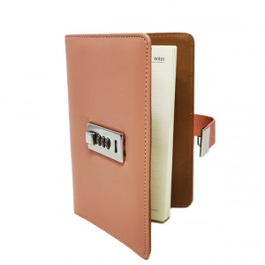 Agenda Secrettes din piele ecologica, cu cod, roz prafuit