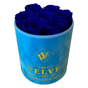 Aranjament floral Eternal Rose cu trandafiri criogenați, Albastru - Img 3