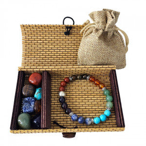 Bratara Amethyst Energy Activating Chakras, din pietre semipretioase in cutie cadou - Img 6
