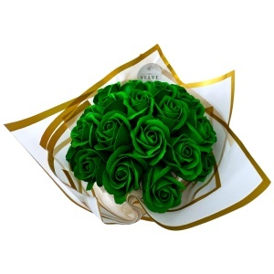 Buchet Green Roses cu 25 trandafiri de sapun, - Img 4