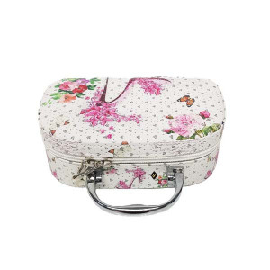 Caseta pentru accesorii si bijuterii cu oglinda, stil gentuta