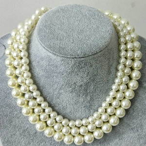 Colier din perle la baza gatului, Classic Charm, Alb
