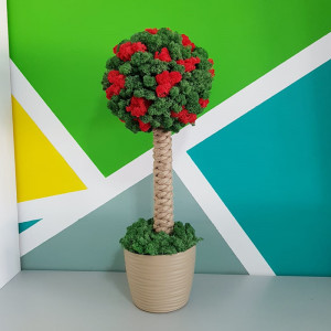 Copacel din licheni stabilizati Cherry Blossom, 55 cm inaltime, 65 cm circumferinta - Img 1