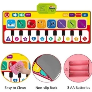 Covor muzical interactiv pentru copii tip pian, cu clape si sunete, 80 cm - Img 4