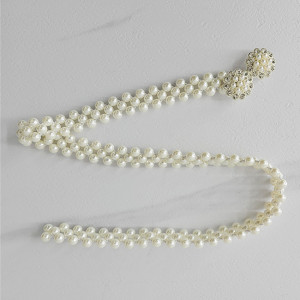 Curea elastica Pearly, catarama metalica decorativa si perle, Anemona 3