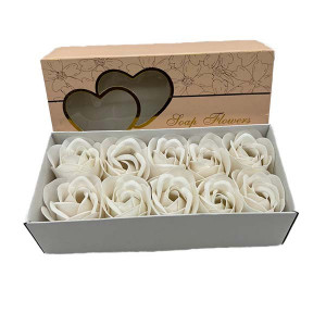 Cutie cadou 2Hearts cu 10 trandafiri de sapun
